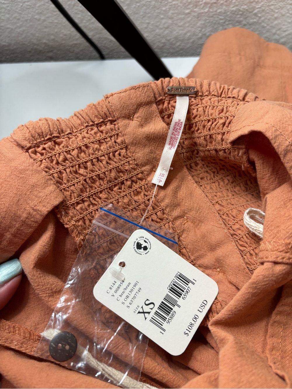Free People Rust Tie-Front Midi Dress - Picture 3 of 6